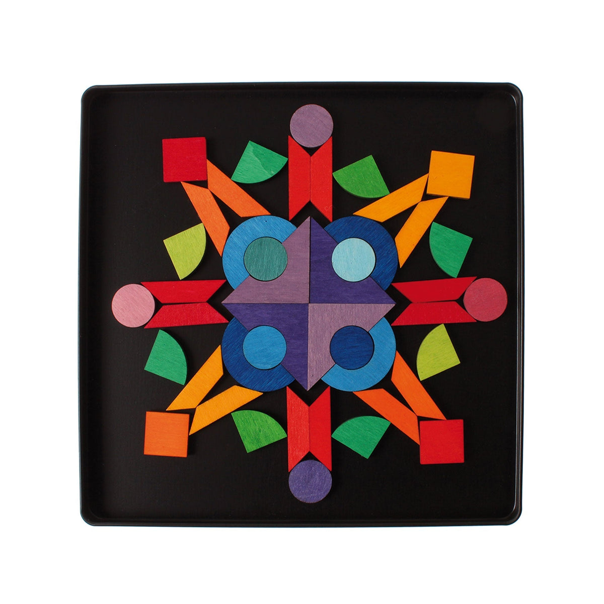 GRIMM'S mini magnetic Puzzle Triangle, Square, Circle with Sparkling Parts