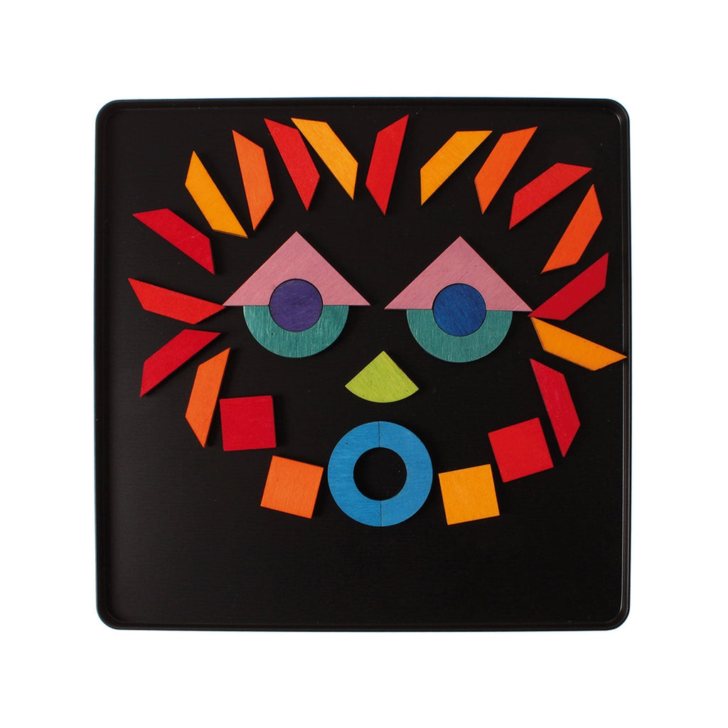 GRIMM'S mini magnetic Puzzle Triangle, Square, Circle with Sparkling Parts