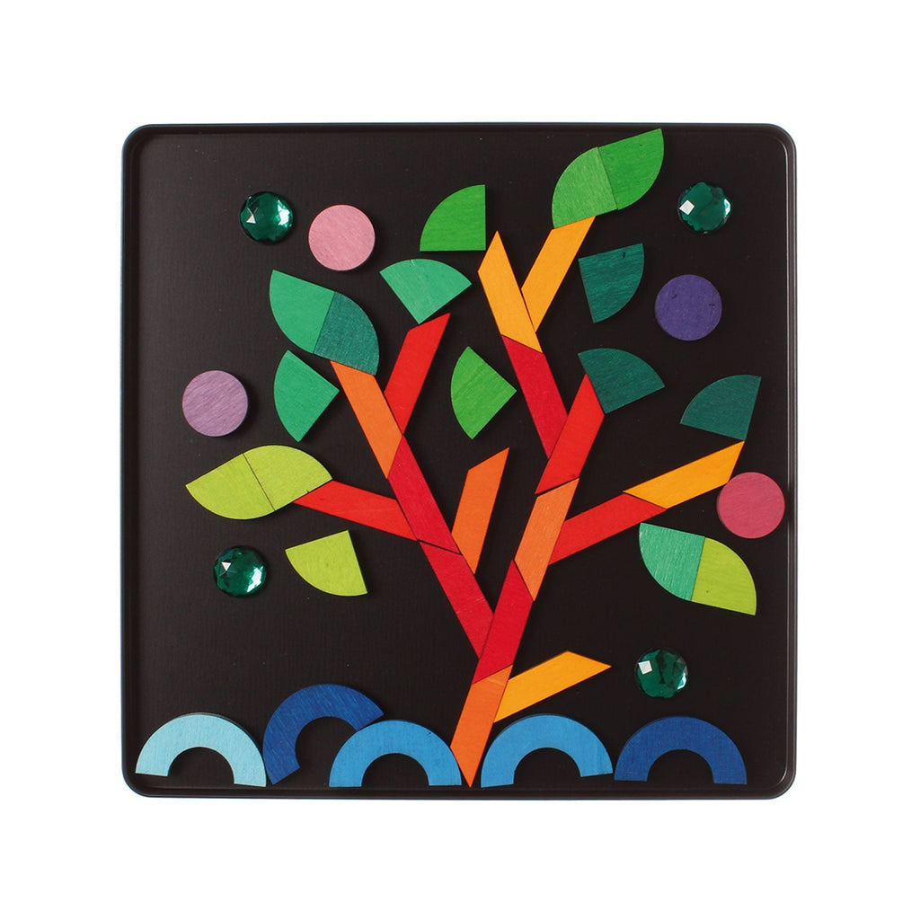 GRIMM'S mini magnetic Puzzle Triangle, Square, Circle with Sparkling Parts