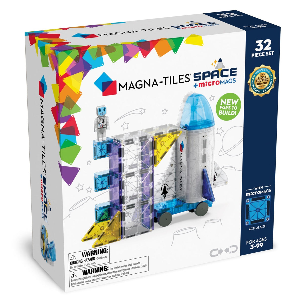 MAGNA-TILES Space + microMAGS 32 Piece Set